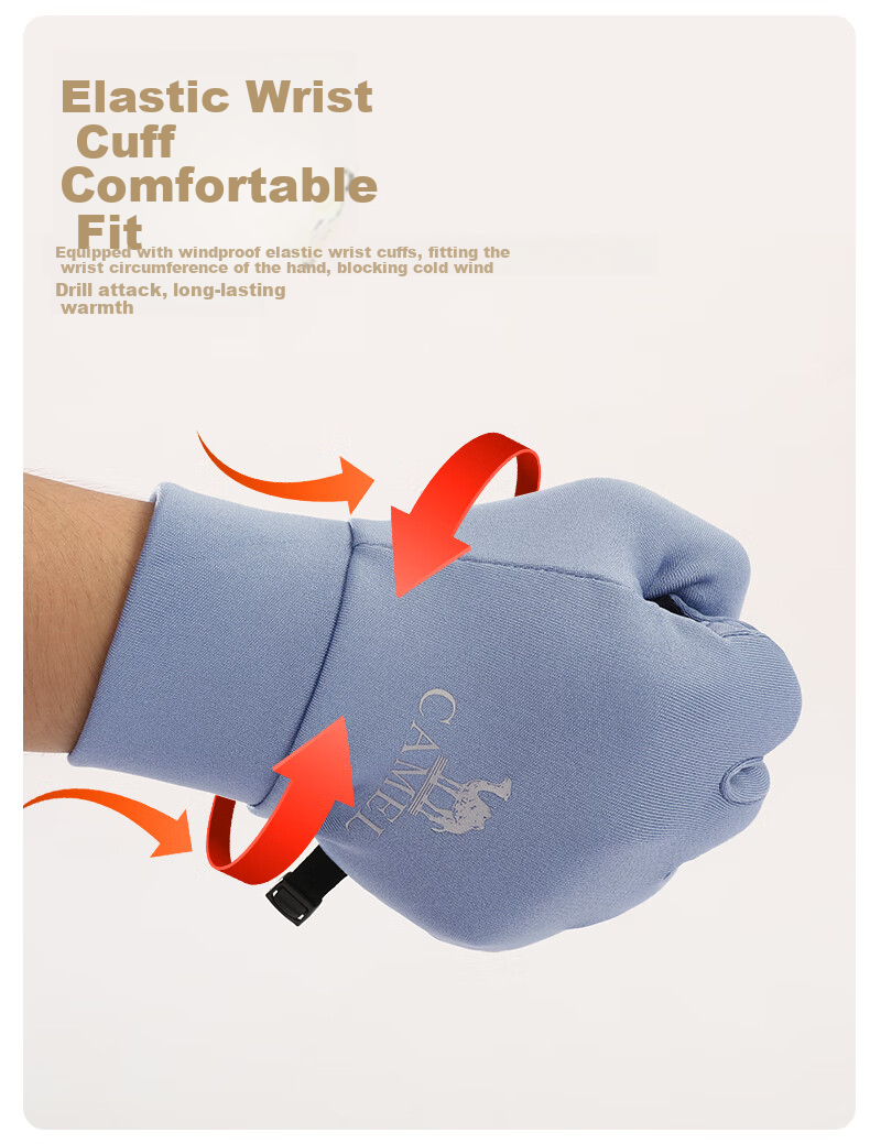 CAMEL Running Gloves for Women, Outdoor Sports Touchscreen Gloves for Men, Non-Slip Thin Fleece-Lined Warm Gloves 1T32264472 Carbon Gray L 12