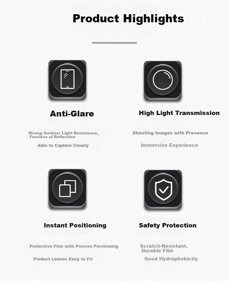 Qiye Tempered Glass Protective Film Screen Protector for Insta360 X5 Panoramic Camera, Insta360 X5 Action Camera, High-Definition Scratch-Resistant Camera Accessory, Insta X5 Screen Film X4 2