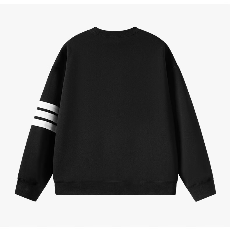 Charles Heart American Style Three Stripes Crewneck Sweatshirt Loose Fit Spring Autumn Couple New Heart Embroidery Long Sleeve Light Heather Gray XS 12