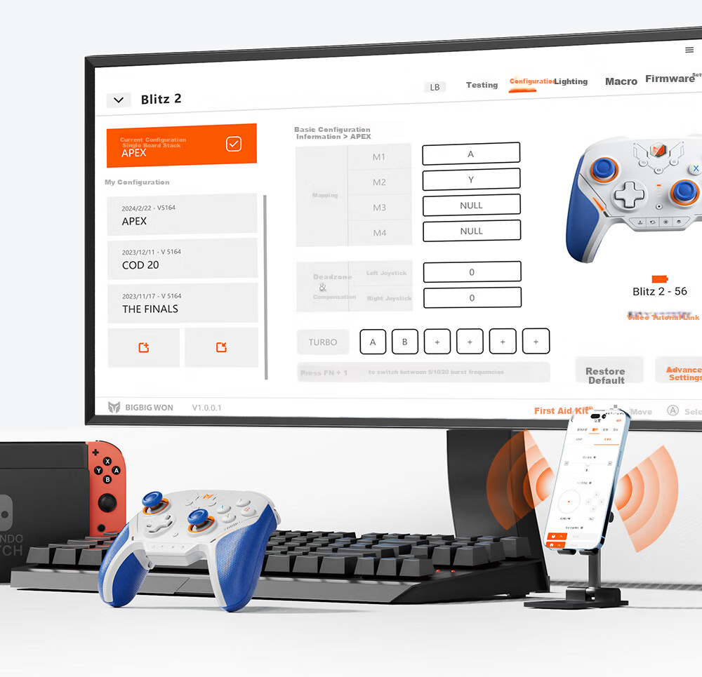 Mojiang Xunlong 2 Star Flash Wireless Game Controller, Carbon Film Joystick, Apex/Switch/PC Computer Steam, Horizon 6, Infinite Warmth, Black Myth: Wukong Carbon Film Versio 22