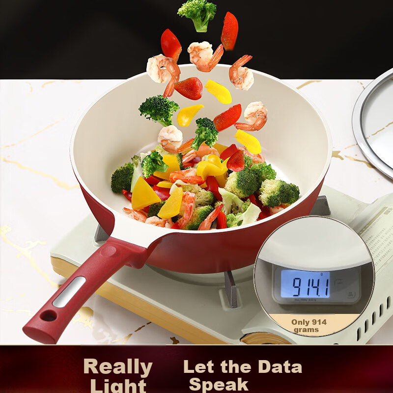 SSN Titanium Ceramic Flat Bottom Frying Pan, Non-Stick Ceramic Skillet, Pancake Griddle, Egg Pan, Small Frying Pan for Gas Stove And Induction Cooker 2