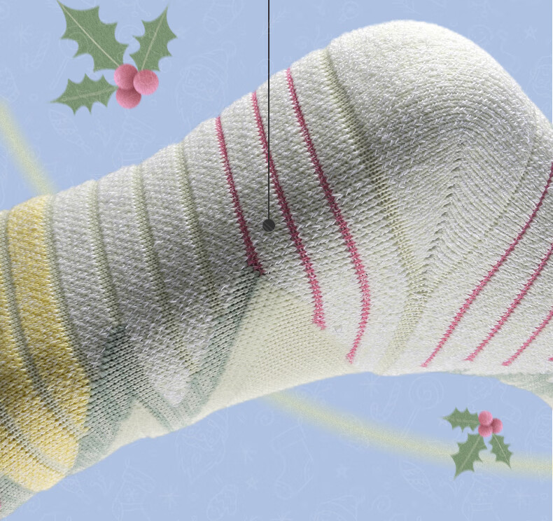 SPALDING Women's Winter Christmas Theme Basketball Socks Couple Socks Gift for Girlfriend Long Thick Sports Socks Apple Pink 3