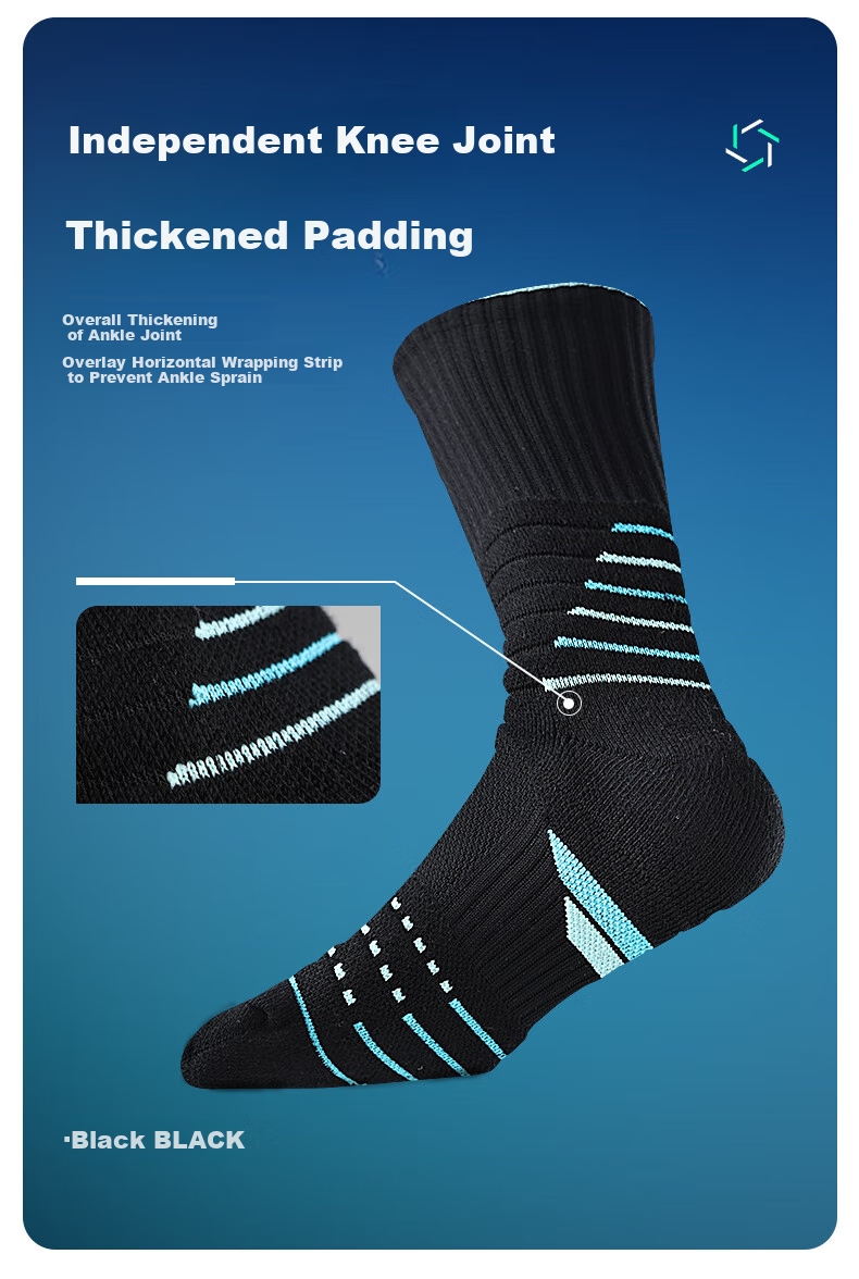 KELME Adult Basketball Socks for Training And Competition, Thickened, Breathable, Wear-Resistant, Non-Slip Short Socks, Black, M (34-38) 10
