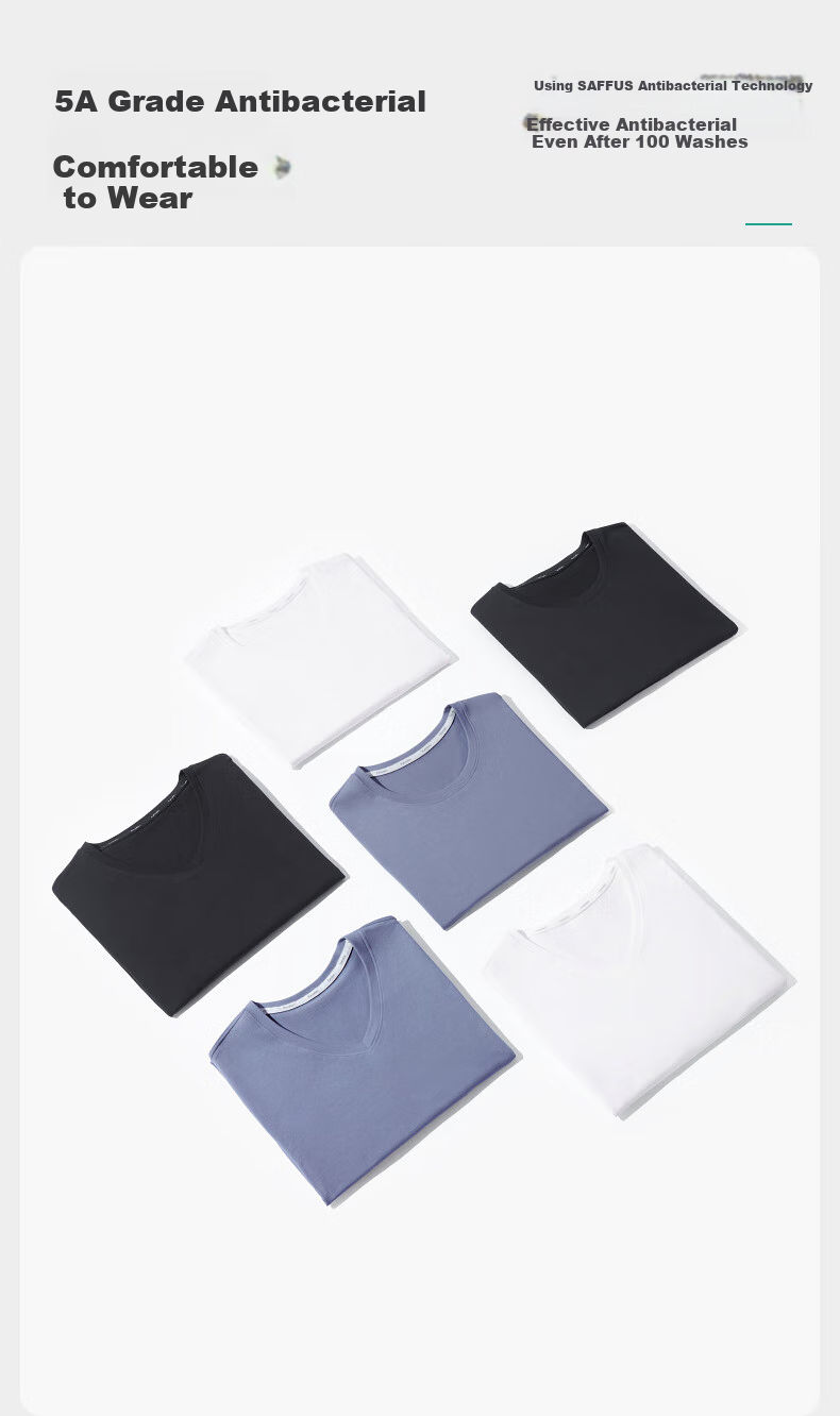 PurCotton Antibacterial Base Shirt Couple Unisex V-Neck T-Shirt Vest Camisole 2