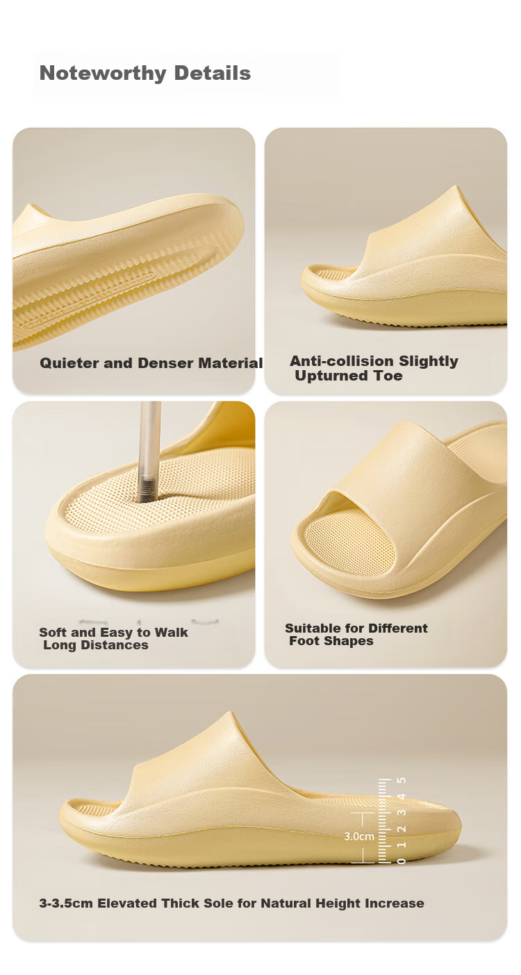 MINISO Squishy Feeling Slippers for Men, Indoor Home Bathroom Shower Non-Slip EVA All-Season Slippers, Gray, Size 44-45 8