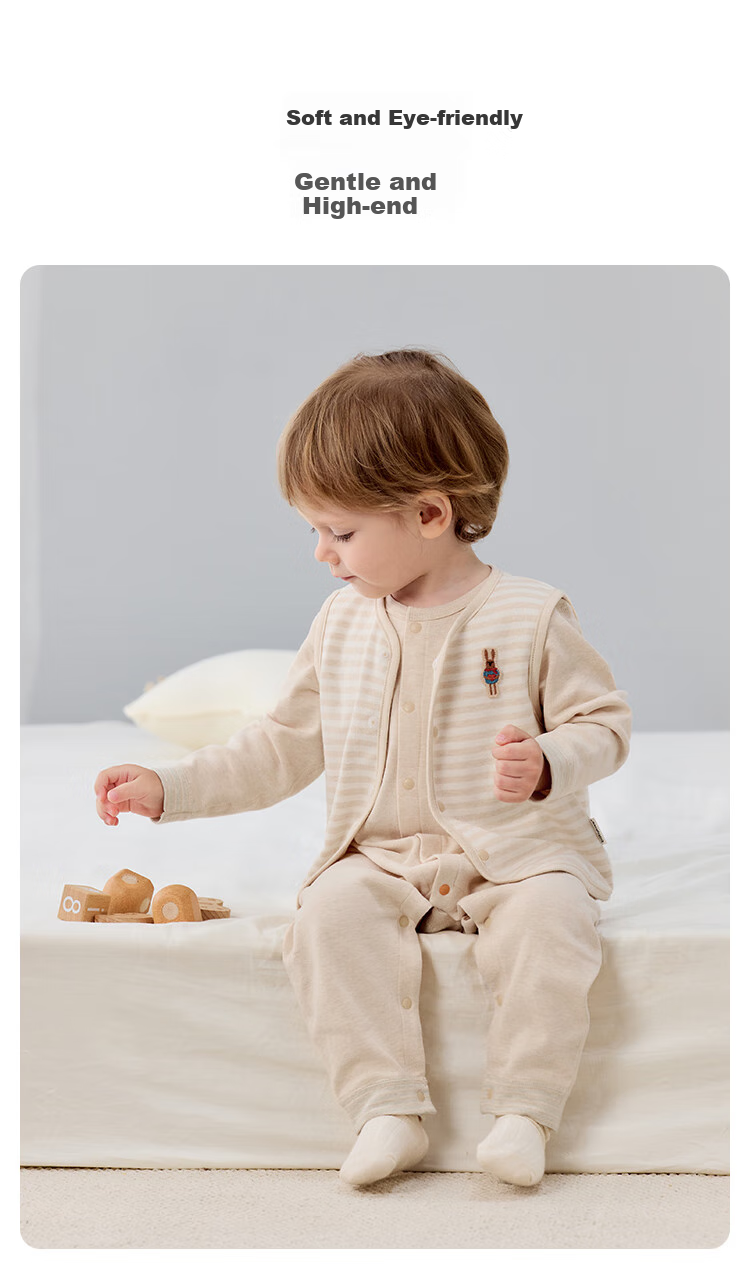 Babylove Infant Vest, Spring And Autumn Pure Cotton Outer Wear, Warm Top for Baby Boys And Girls, Colorful Cotton Simple Versatile Vest, Sleeveless Jacket 5