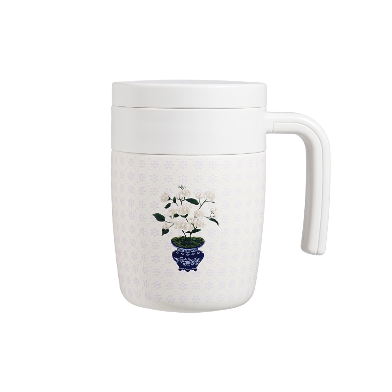 JD Original Insulated Mug, 316 Stainless Steel Tumbler with Tea Infuser, Office Cup for Men And Women, Water Bottle, 400ml White