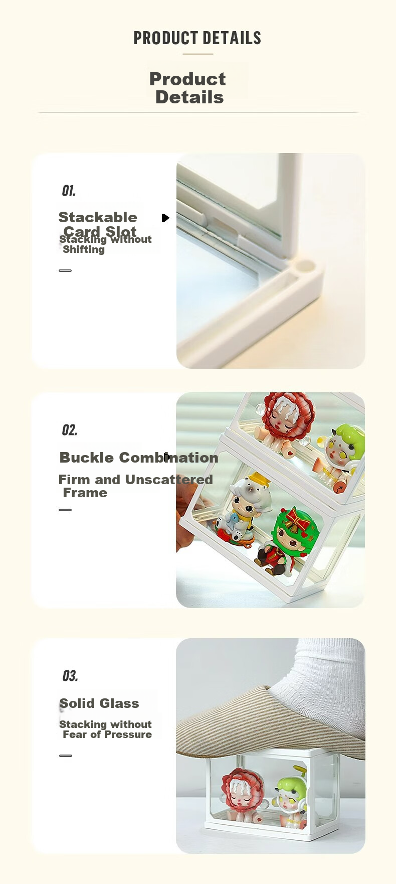 OManti Blind Box Figurine Storage Box, Glass Display Shelf, Transparent Dust-Proof Display Case for Dolls And Figurines, Pop Mart Display Cabinet 8