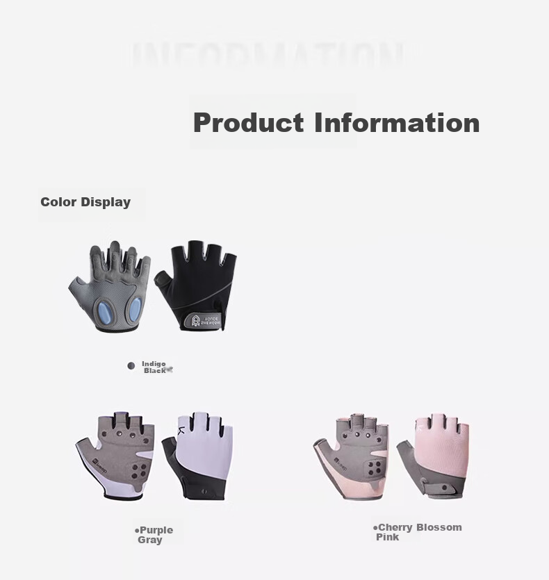 Ousen Cycling Gloves, Summer Sports Fitness Outdoor Hiking, Men And Women Road Mountain Bike Breathable Non-Slip Fingerless Gloves 10