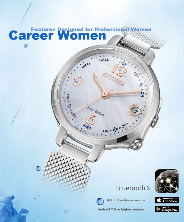 CITIZEN Watch for Women, Japanese And Korean Style, Eco-Drive, Date Display Dial, Steel Strap, Fashionable Gift for Girlfriend, EE4031-82D 3