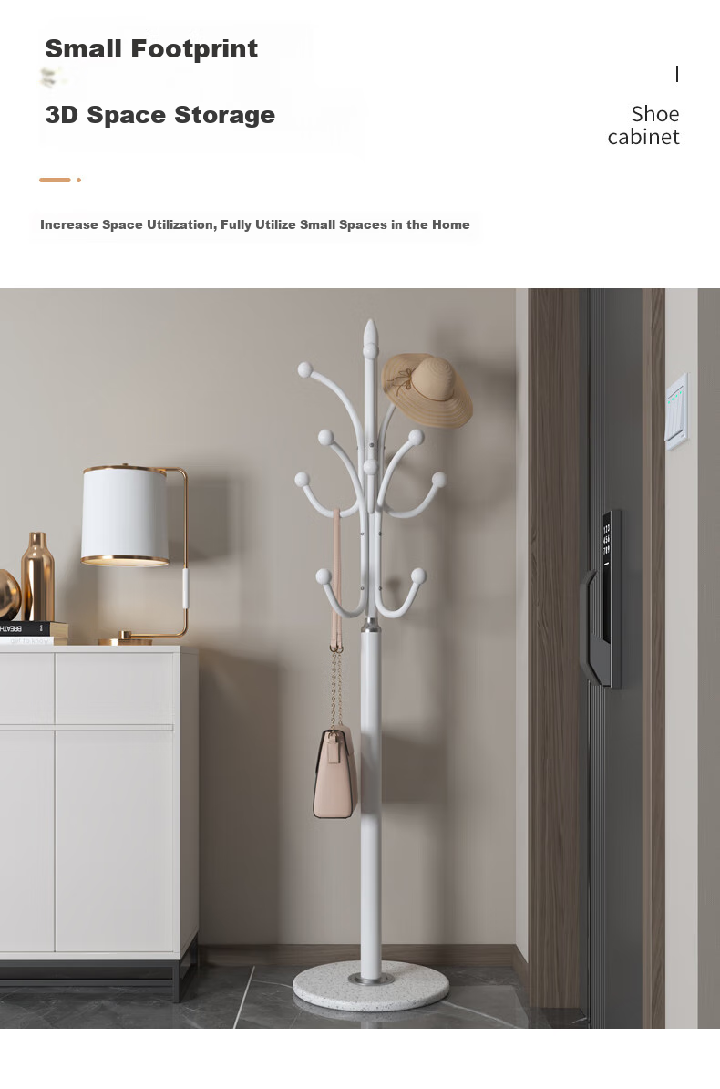 Qiyinge Floor-Standing Clothes Rack, Bedroom Coat Stand, Living Room Garment Hanger, Home Coat Rack 9