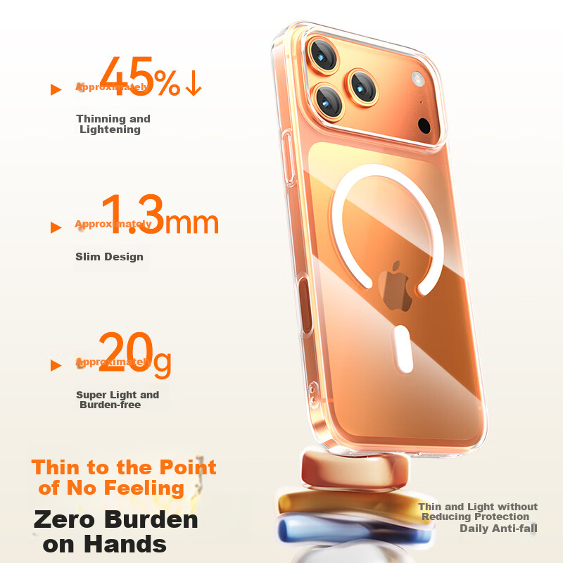 Чехол LLUNC для iPhone 17 Pro Max, прозрачный, ультратонкий, с MagSafe, защита от пожелтения