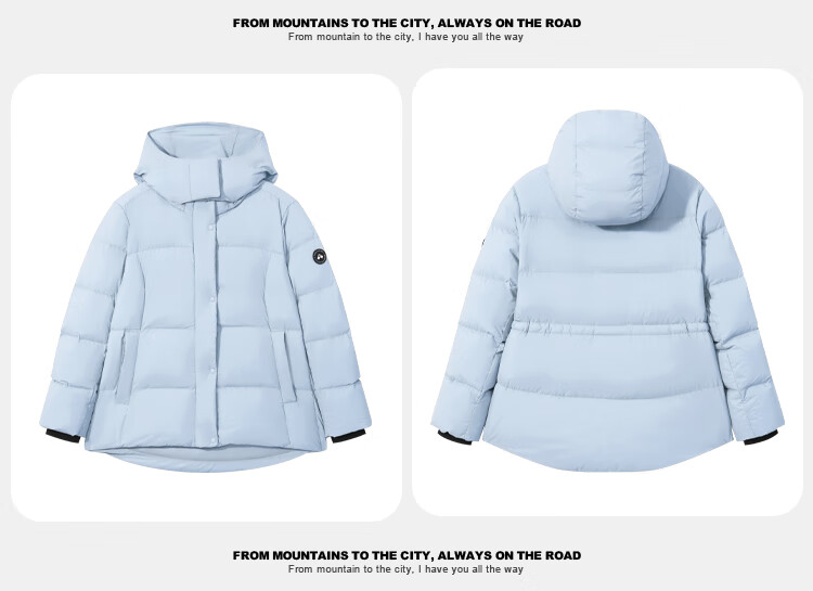 Pioneer Camp Warm Feather Women's Autumn Winter Insulated Windproof Outdoor Hooded Waist-Cinched Mid-Length Thickened Down Jacket 20