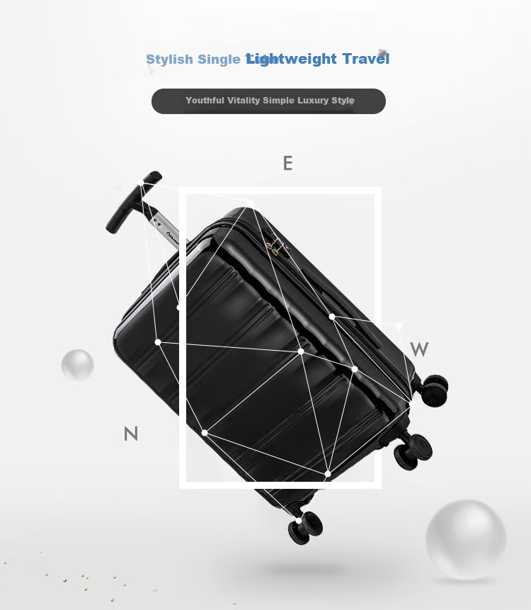 Diplomat TC-23063, Simple And Stylish Mirror-Finish Single-Tube Spinner Suitcase, Travel Luggage with Handle 8
