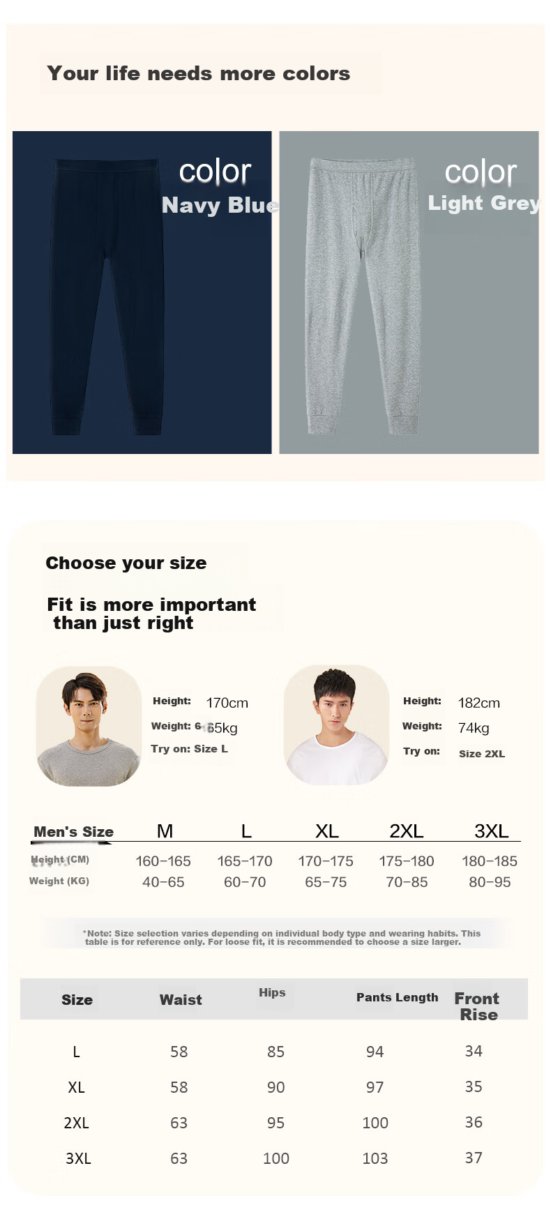 Yiershuang [100% Pure Cotton] Antibacterial And Anti-Mite Men's Pure Cotton Autumn Long Johns, Thermal Underwear, Base Layer Cotton Pants 14