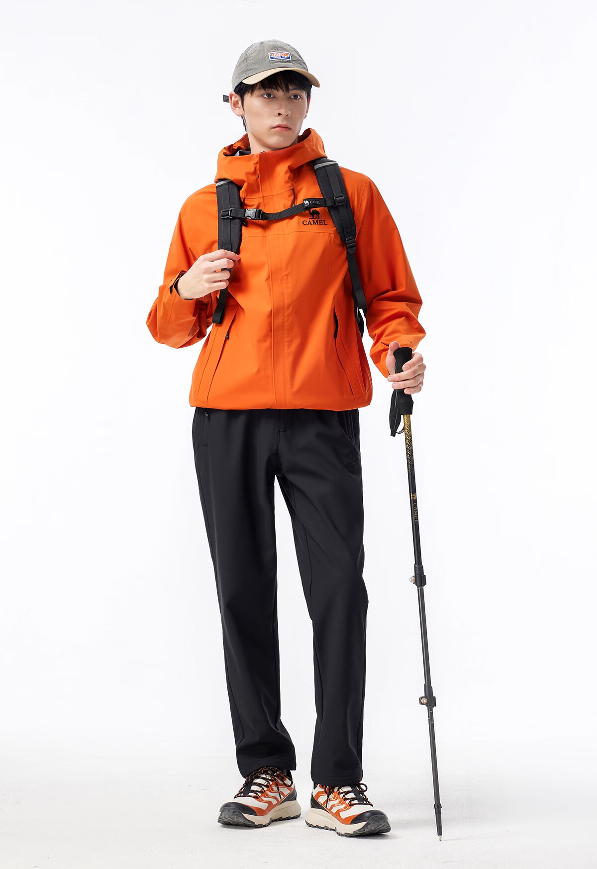 CAMEL Outdoor Men's Softshell Pants Wrinkle-Resistant Stretch Durable Fleece-Lined Windproof Warm Anti-Static Hiking Mountaineering Pants 3300 4