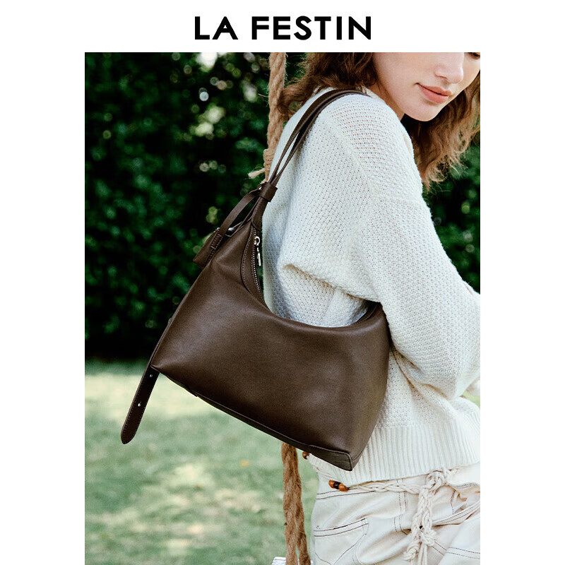 La Festin Retro Large Capacity Cowhide Tote Bag for Women, 2026 New Style Commuter Shoulder Bag, Birthday Gift for Girls