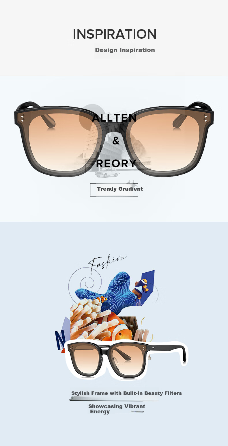 QINA Trendy Square Sunglasses for Men And Women, Driving And Vacation Sunglasses QN3008A16 2