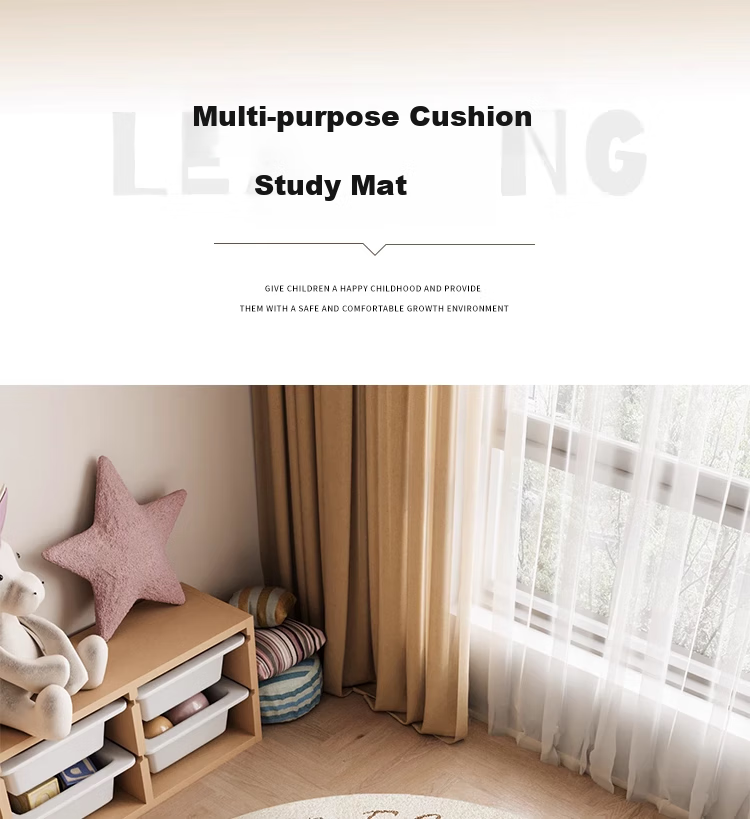 Manshuo Children's Room Living Room Carpet, Bedroom Round Faux Wool Rug, Thickened Washable, Girl's Study, Diameter 80cm 3