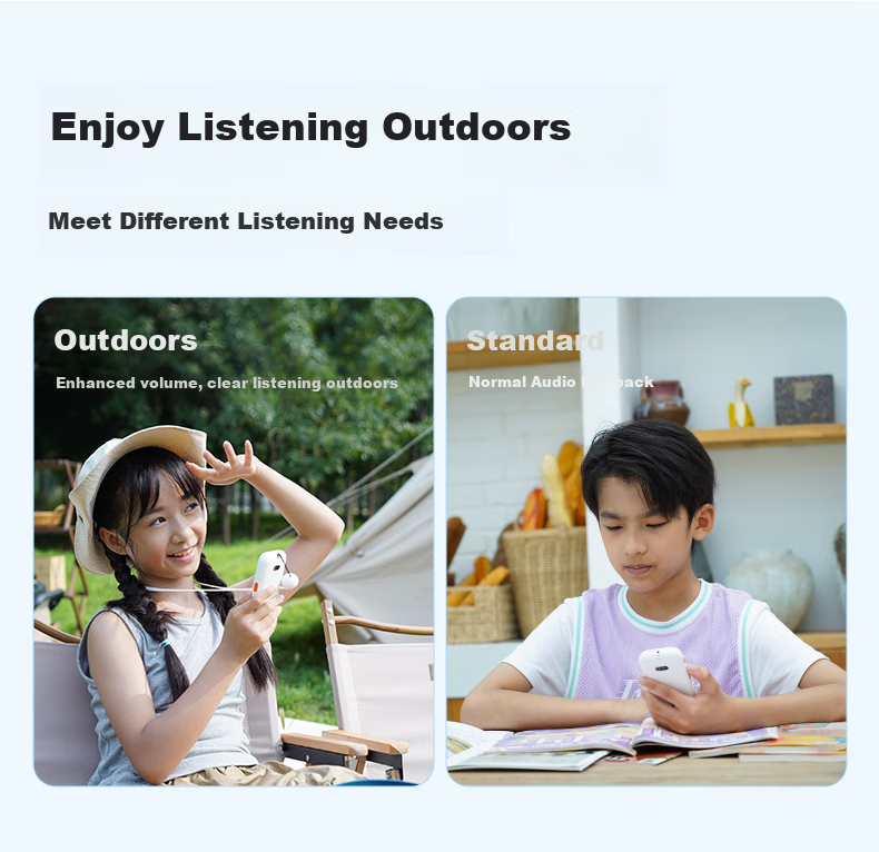 Tinglixiong T6 English Listening Companion, MP3 Player for Ear Training And Listening Practice, Portable Player with Repeater Function, Storytelling Machine, Tape Player, Pocket-Sized Learning Device, White, 64GB 8