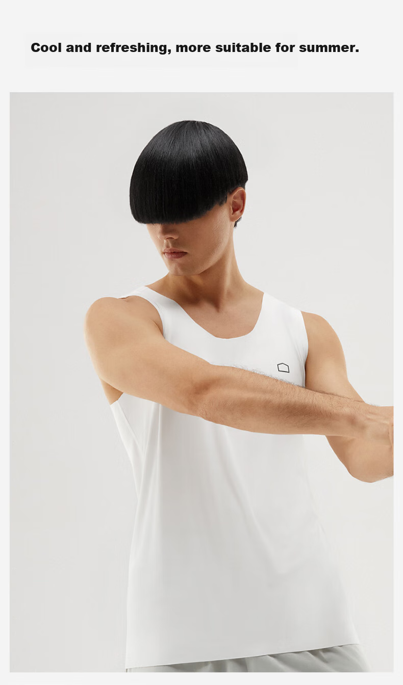 Bananain Sisi 508S Men's Modal Form-Fitting Tank Top, Silk-Like Cool Sensation Sleeveless Undershirt, Summer Sleepwear Loungewear 14