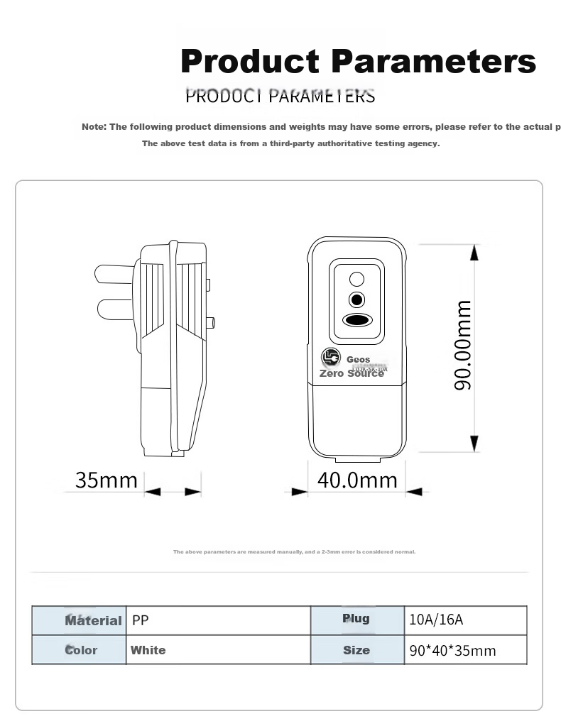 JS JISHUN Leakage Protector, College Dormitory Power Strip, Extension Cord, Socket Board, 10A Power Strip, Can Be Wall-Penetrating, Kitchen And TV Cabinet Companion, Master Control, 1.8 Meters 10
