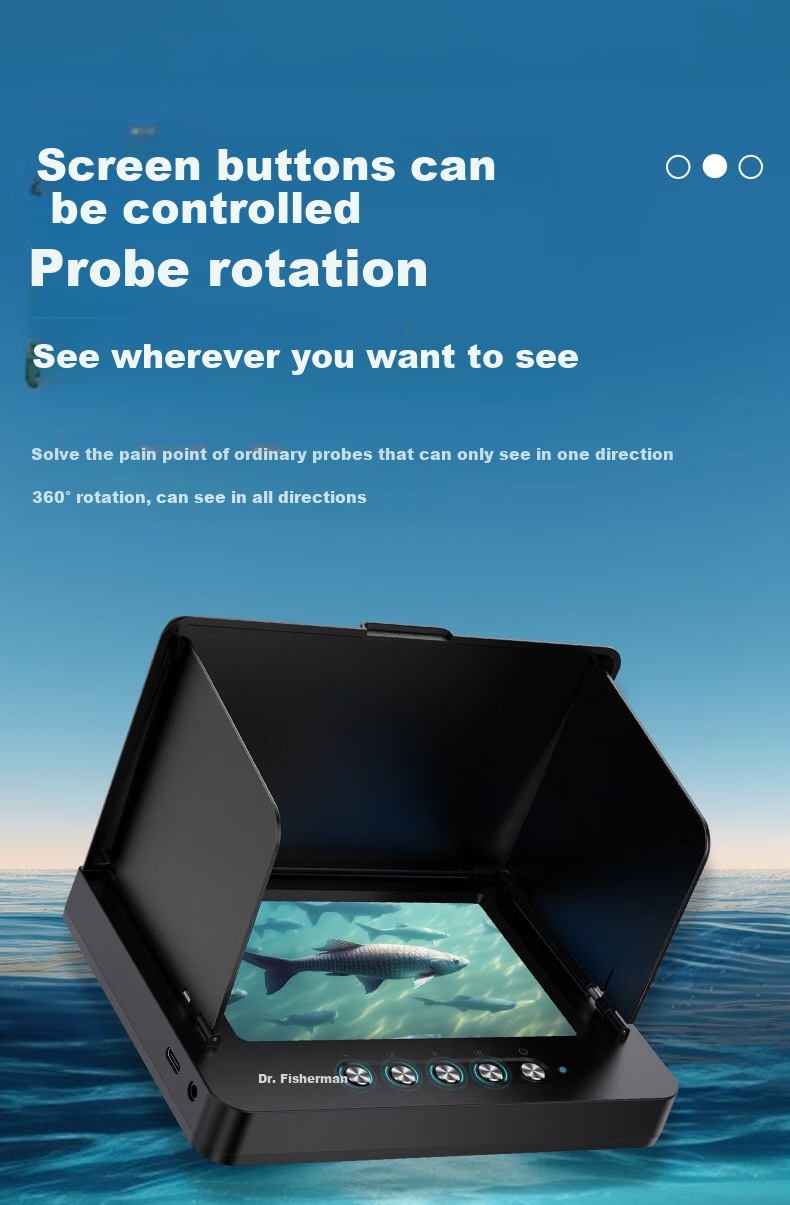 Xunyuboshi 360-Degree Rotating Underwater Fish Finder, Ultra-High Definition Probe, 4.3-Inch HD Screen + 360-Degree Temperature-Sensing Deep Head + 30 Meters 8