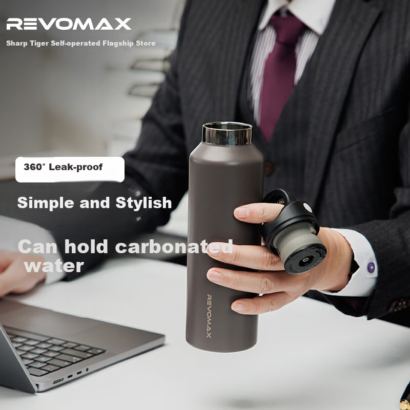 REVOMAX 316L Stainless Steel Insulated Mug, Men's Business Tea Cup, High-End Personal Coffee Cup, Volcanic Brow