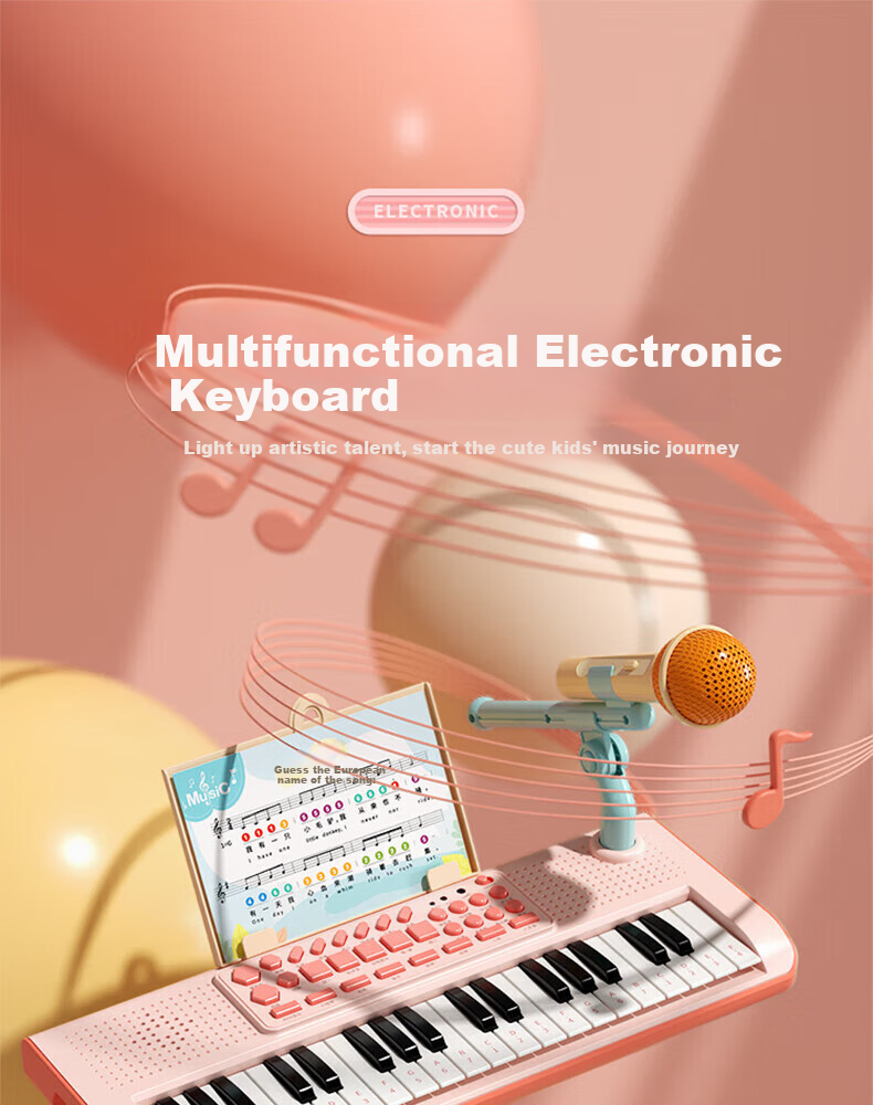 Guanchao Children's Toy Electronic Keyboard for Girls And Boys Aged 3-6 Birthday Gift Educational Piano Toy 1