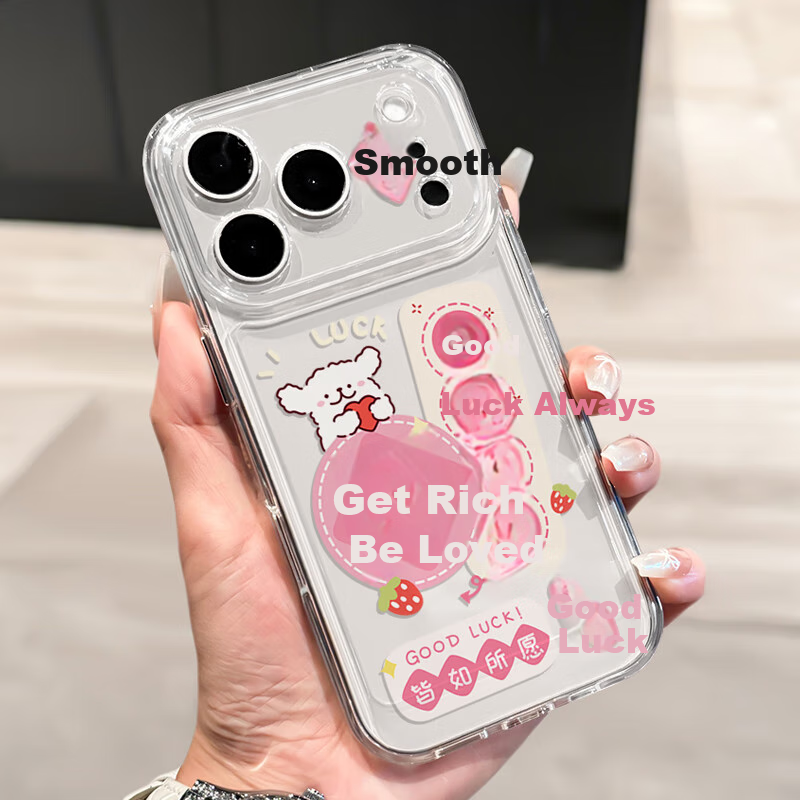 Jiangming IPhone 17 Pro Case, Apple 17 Pro Protective Cover, Full Protection Shockproof, Creative Design for Men And Women, Space-Themed Case, "Get Rich" And "Be Loved"