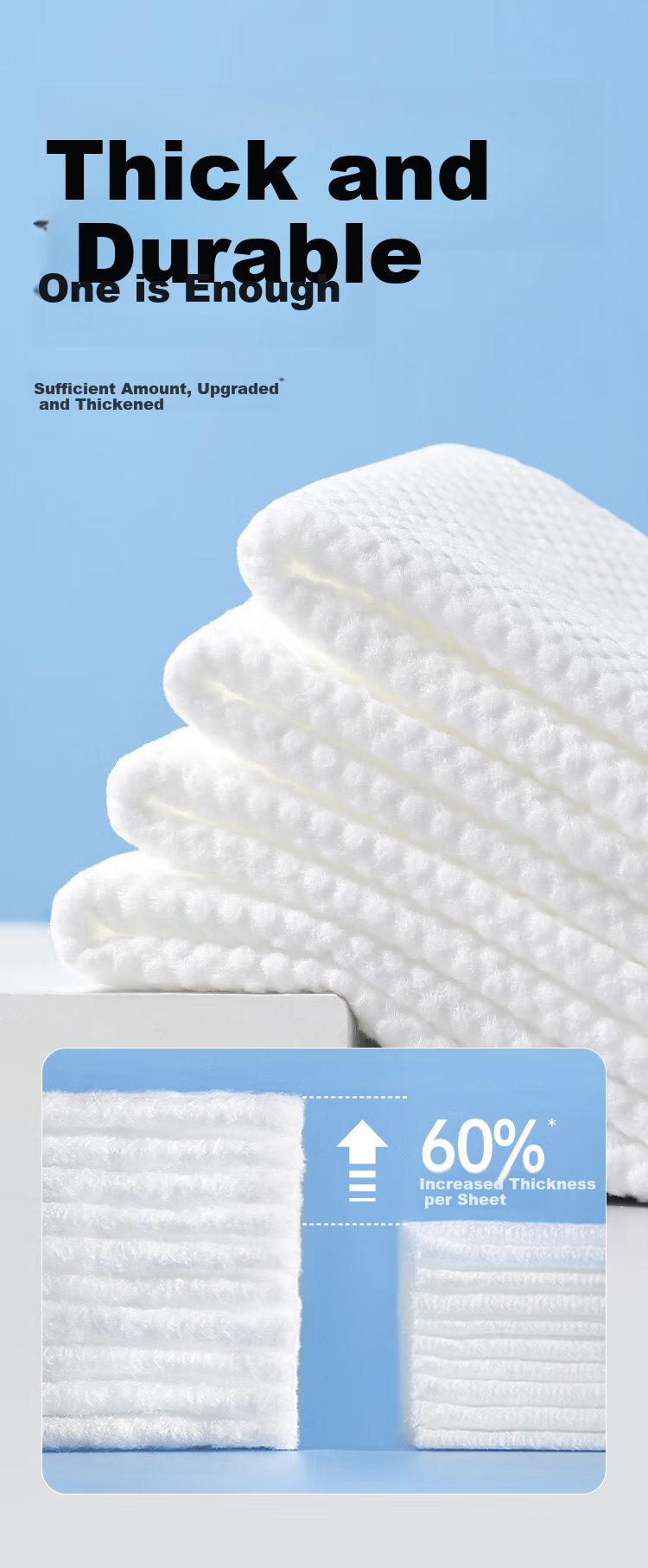 Shibo Pure Cotton Face Towels, 70 Sheets*3 Packs, Soft Cotton Wipes, 100% Pure Cotton Disposable Baby Facial Cleansing Wipes, Pull-Out Style 4