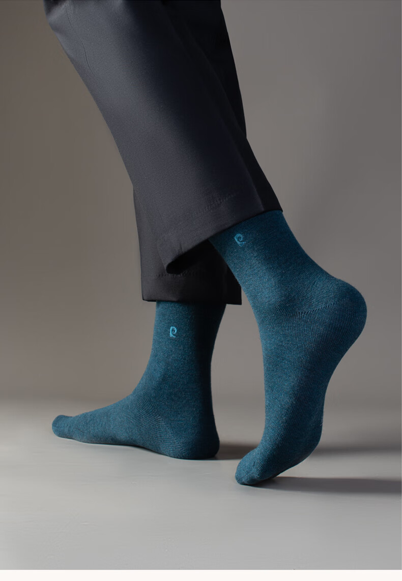 Pierre Cardin 10A Antibacterial Wool Socks for Men Autumn Winter Mid-Calf Sheep Wool Warm Thickened Business Long Socks Gift Box 7