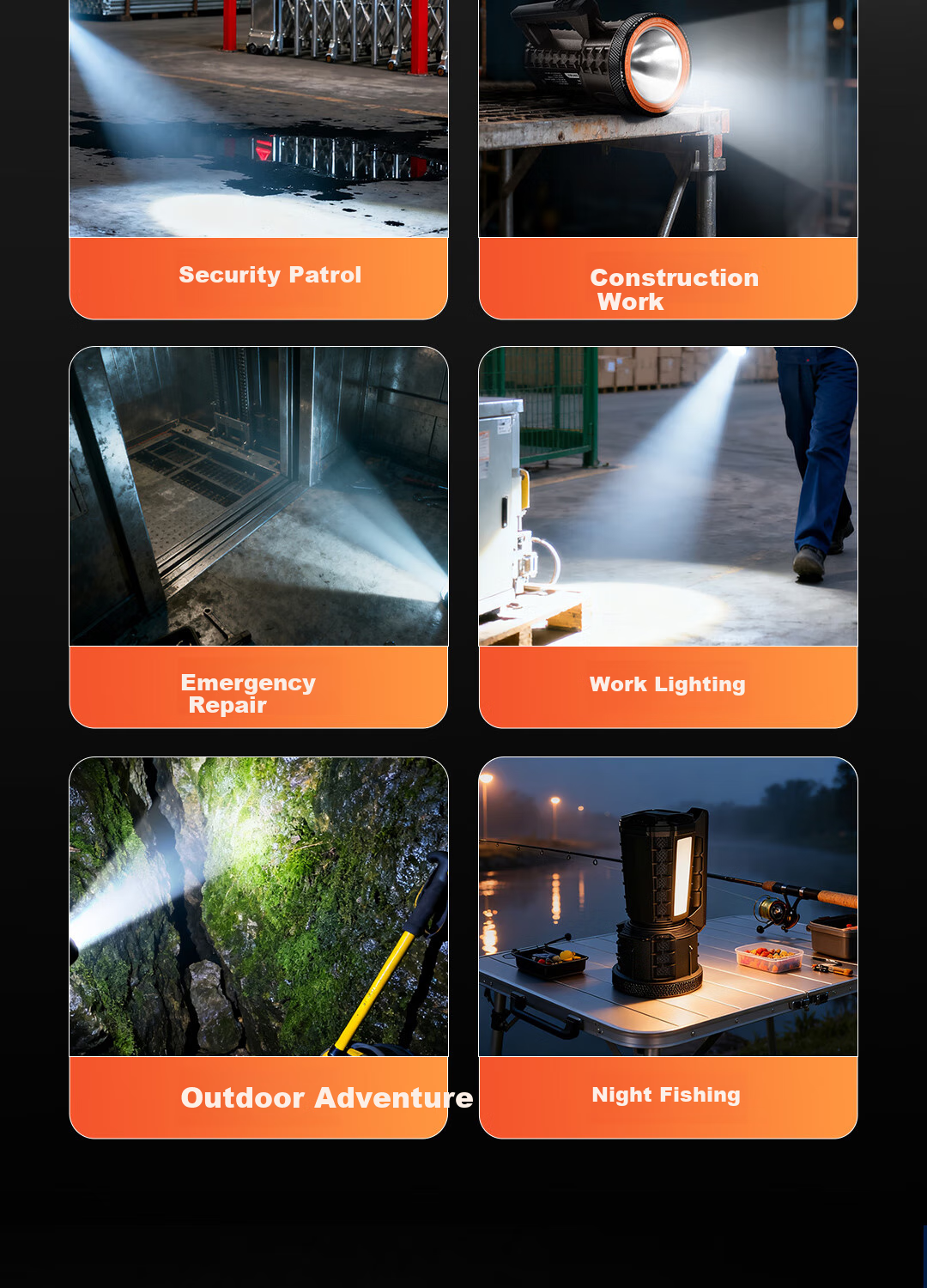 Deli Emergency Light, Household Power Outage Handheld Lamp, High Brightness Flashlight, Long-Lasting Battery Life, Searchlight, Military Emergency Lighting, Mining Lamp, Construction Site Light 8