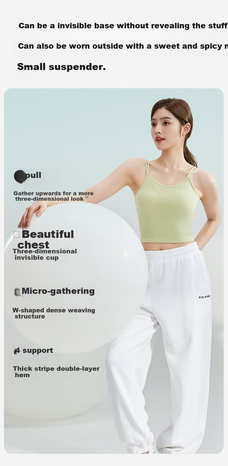Dushiliren Women's Camisole Tank Top, All-Season Bra with Built-In Pads, Solid Color Thin Style, Beautiful Back Design, Suitable for Outer Wear Or As Undershirt, Green, Size M 4