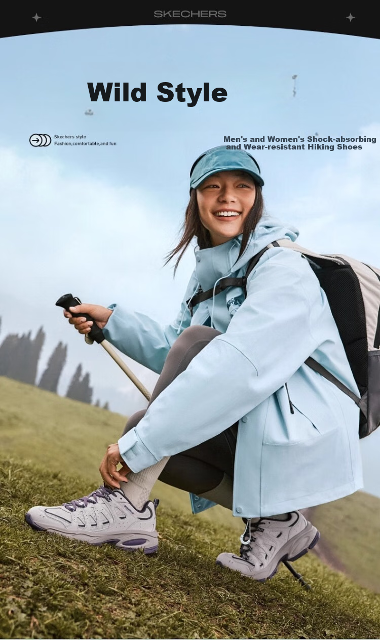 Skechers Women's Outdoor Hiking Shoes, Breathable, Wear-Resistant, Low-Top, Comfortable, Rebound, Dry And Cool, 180360C 1