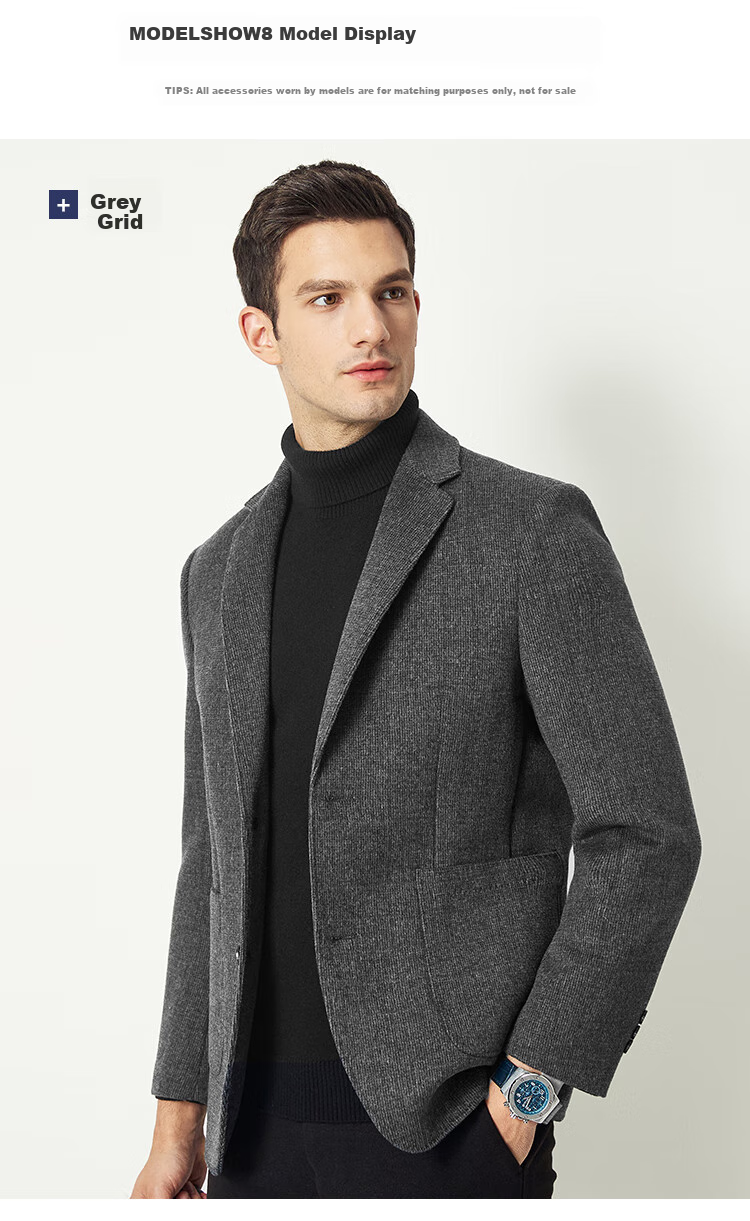 FIRS Wool Blend Suit Jacket Men's Autumn and Winter Business Casual Work Commute Professional Knitted Thickened Warmth 6