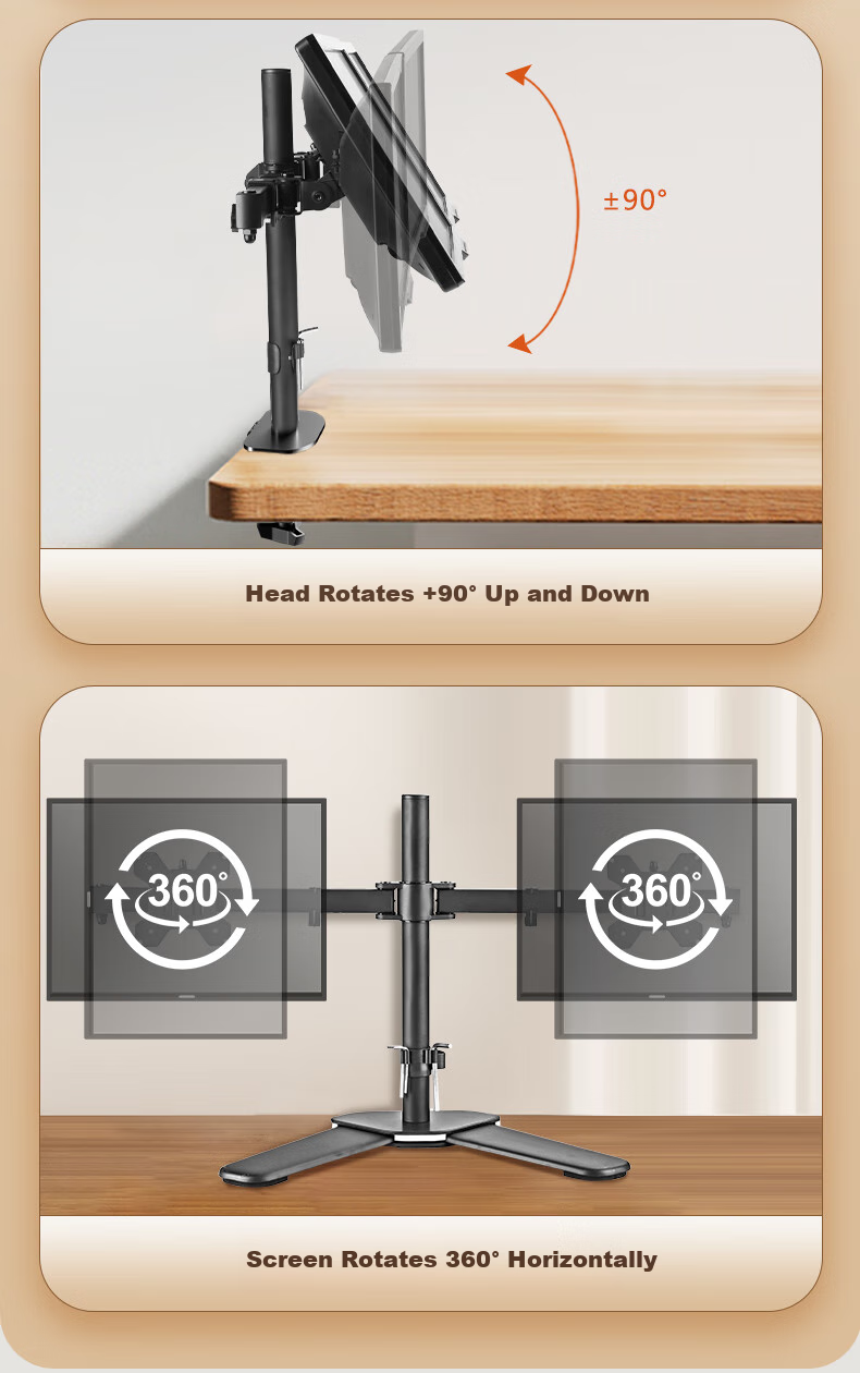 Zhiercheng 17-32 Inch Inverted Monitor Stand, Suitable for Both Inverted And Upright Mounting, Mechanical Arm, Computer Desk Suspension Screen Mounting without Drilling, Dorm Room Desk Height-Increasing Stand 5