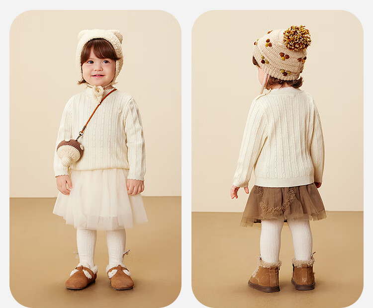 Minibala Girls' Baby Half Turtleneck Soft Sweater Base Layer Skin-Friendly Warm Sweet 2025 Winter 5