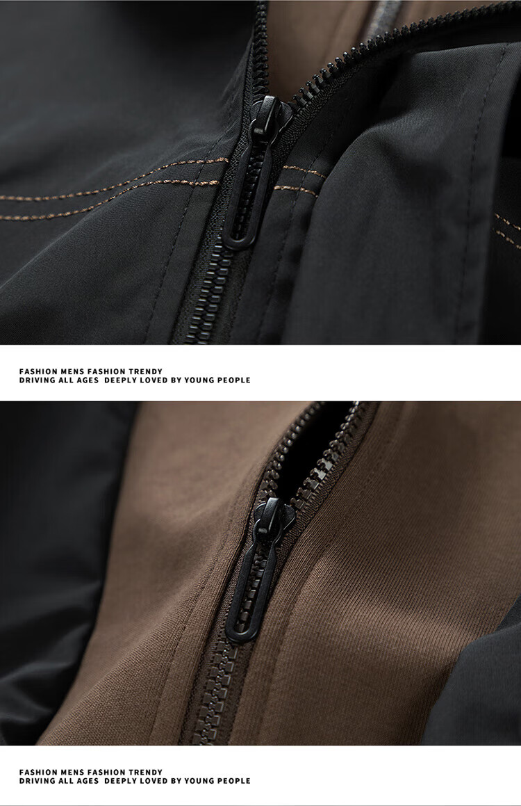 NASA MARVEL Men's Spring Autumn Jacket Hooded Breathable Fashion Windproof Loose Couple Outfit Black XL 6