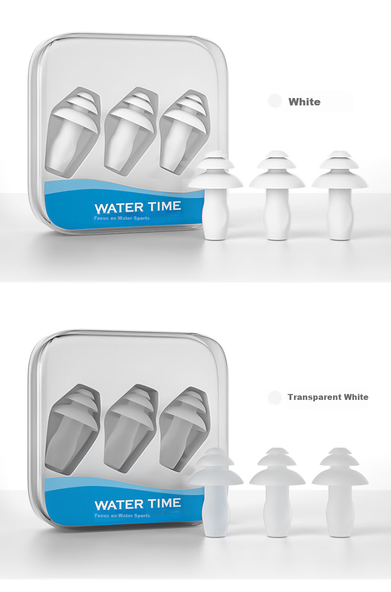 WATERTIME Swimming Waterproof Earplugs with Nose Clip, Anti-Noise And Soundproof Earplugs for Children And Adults, Navy Blue 15