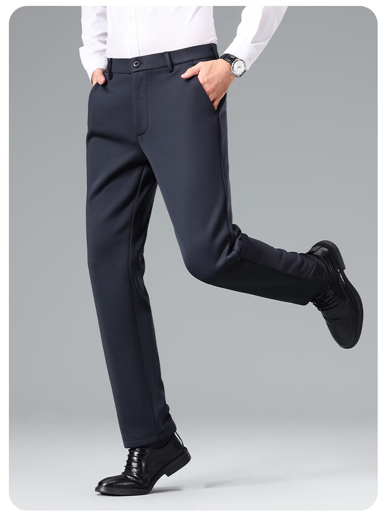 Pierre Cardin Breathable Wrinkle-Resistant Men's Summer Business Formal Straight Casual Trousers Dark Gray 33 10