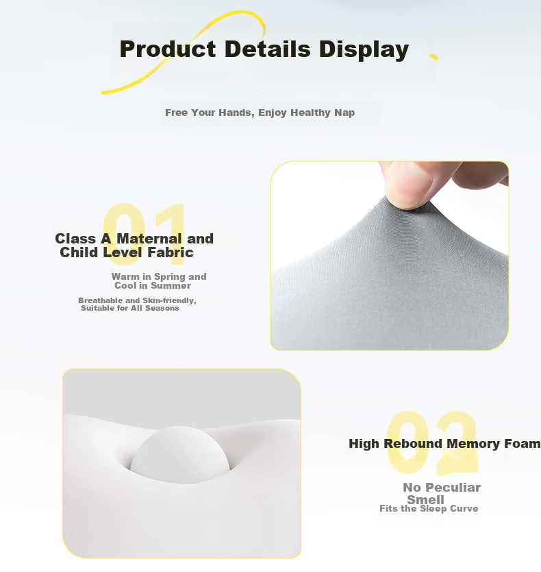 WITGOER Nap Pillow, Small Cushion, Hug Pillow, Backrest, Waist Pad, Nap Aid, Sleeping Tool, for Office, Students, Car Travel, Portable 21
