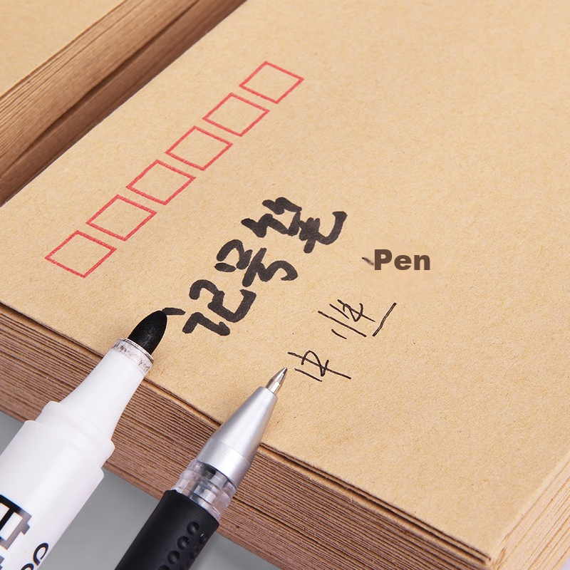 Jinlongxing No. 5 Kraft Paper Envelopes Postal Standard Envelope Bag Invoice Receipt Document Bag Information Bag Office Supplies Letterhead Invoice Salary Bag Envelope Bag 50pcs/pack 8286