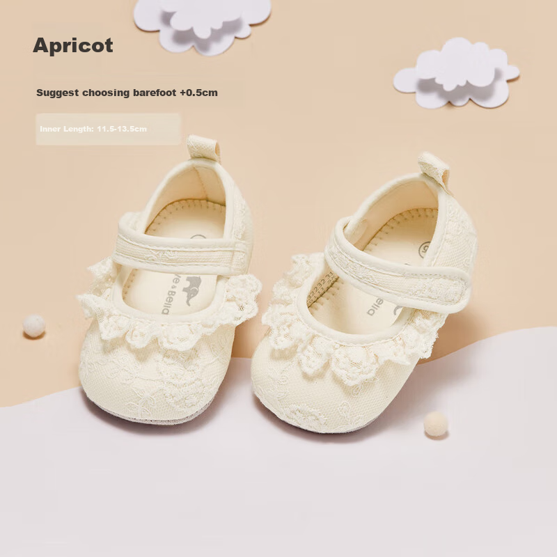 David Bella Newborn Baby Girls Shoes Preschool Shoes 6 Months Pre-Walking Shoes Autumn Princess Soft Sole Shoes