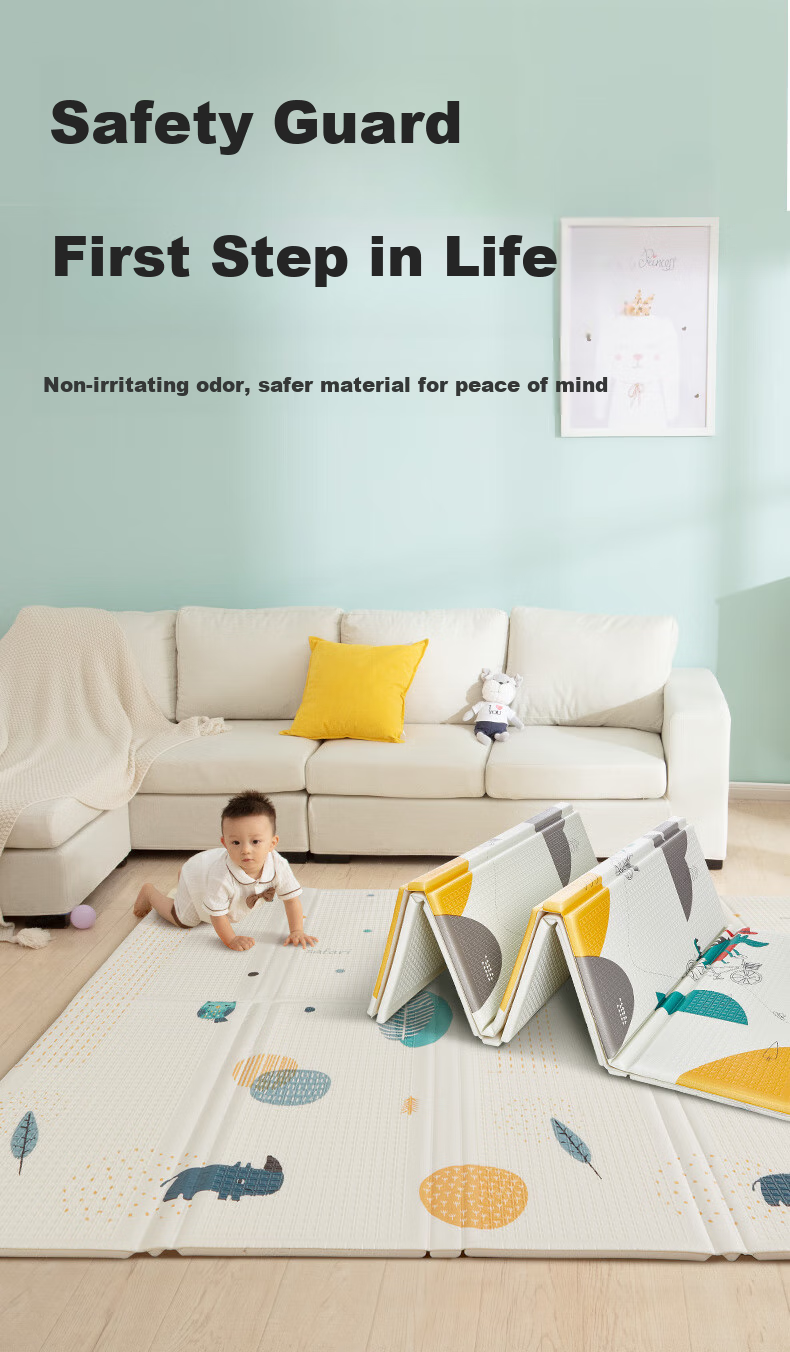 Beiboshi Babybox Crawling Mat, Infant Play Mat, XPE Thickened Double-Sided Foldable Floor Mat, 200*180*2cm 1
