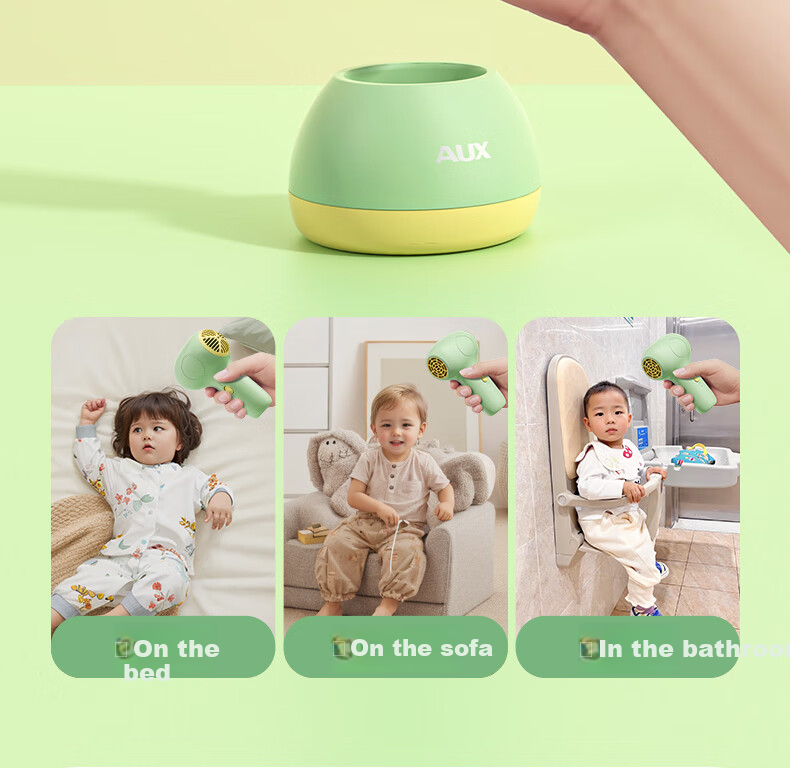 AUX Infant Hair Dryer for Red Bottoms, Wireless Rechargeable Newborn Baby Hair Care Low Radiation Constant Temperature Low Noise Gentle Wind Portable Maternity Hair Dryer Full Moon Gift 11