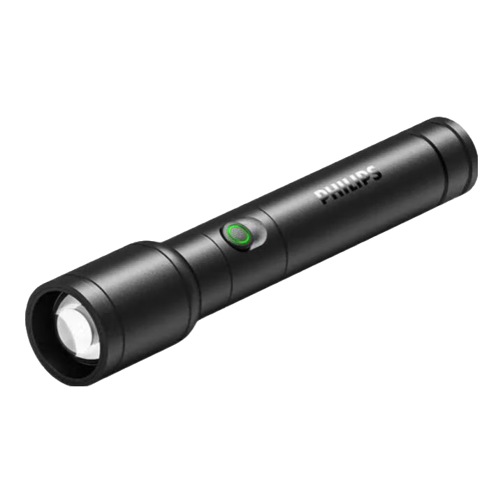 PHILIPS High-Intensity Flashlight with Zoom, Ultra-Bright Type-C Rechargeable Compact Outdoor Camping Light for Home And Emergency Use SFL2124