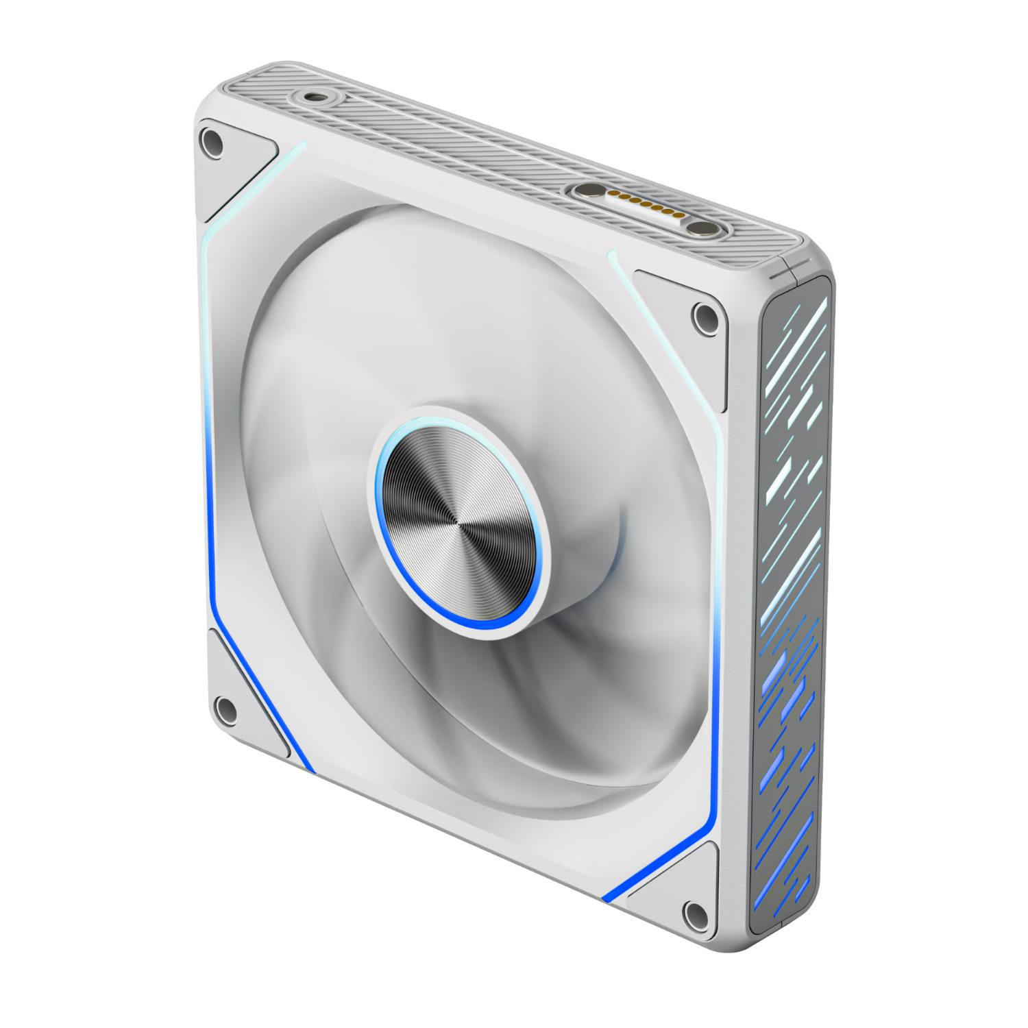 Aigo Starry Moon PRO White Anti-Leaf Single Pack ARGB Lighting Effects Synchronized with Case Fans 12CM Magnetic Cable-Free Splicing PWM Temperature Control