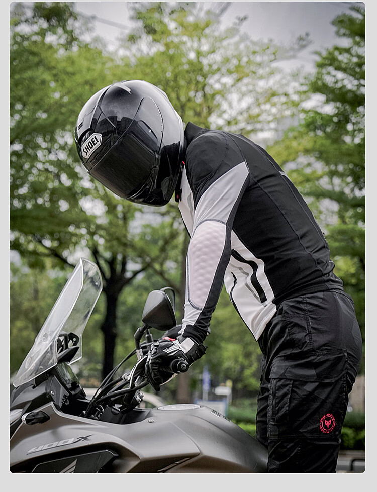 Duhan Wind Rider Motorcycle Riding Armor Jacket Unisex Breathable Quick-Dry Motorbike Riding Gear Anti-Fall CE Protective Gear Four Seasons White 19