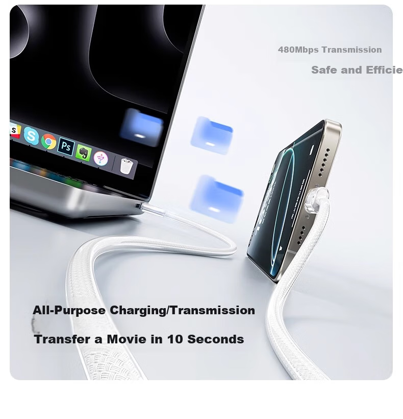Nengshi Apple 15/16 Charging Cable, Dual-Head Type-C Fast Charging Data Cable, IPhone 16/15 Pro Max Phone USB-C Car Fast Charging Cable, 2 Meters 11